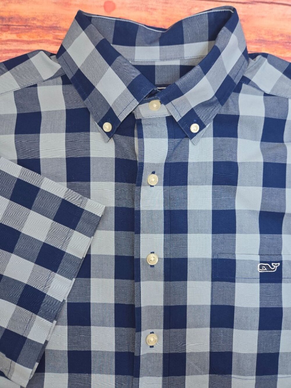 Vineyard Vines Mens Blue Checkered Tucker Shirt Medium